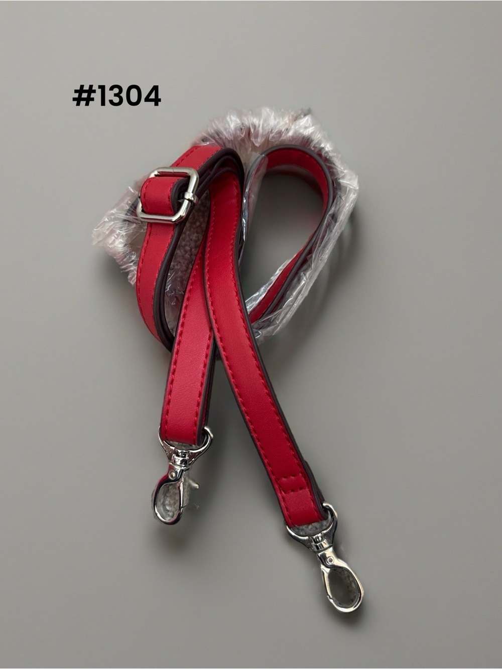 Red Adjustable Strap with Silver Clips